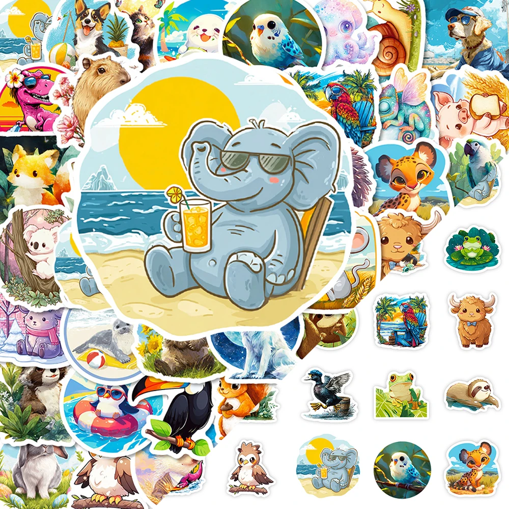 

10/30/56pcs Cartoon Cute Animal World Graffit Stickers Funny Decal Toy DIY Suitcase Phone Guitar Waterproof Sticker for Kid Gift