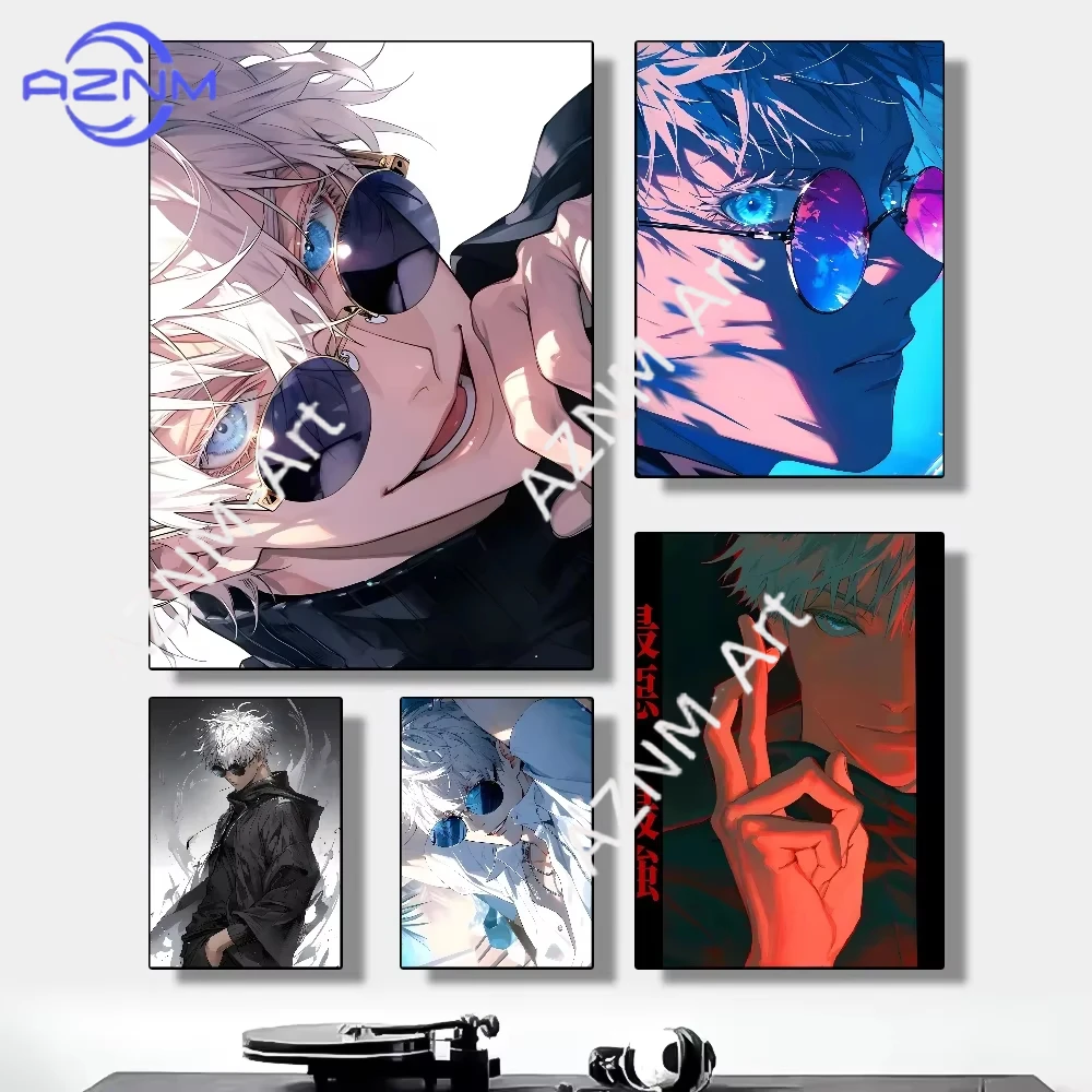 1Pc Jujutsu Kaisen Satoru Gojo Poster Minimalist Aesthetics Print Canvas Painting for Living Room Modern Home Decor