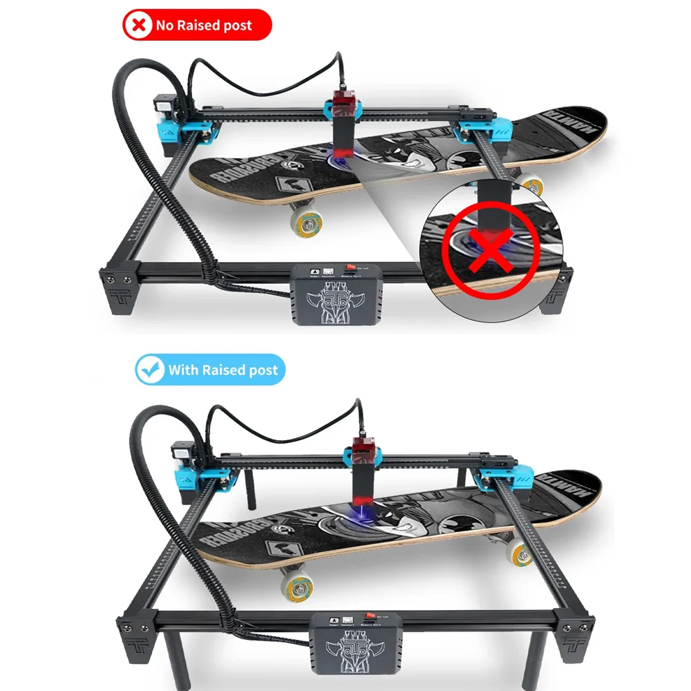 TWOTREES Laser Engraver Y-axis Rotary Roller 360° rotating Heightening Footrest For Laser Engraving Extra Long Objects Cans