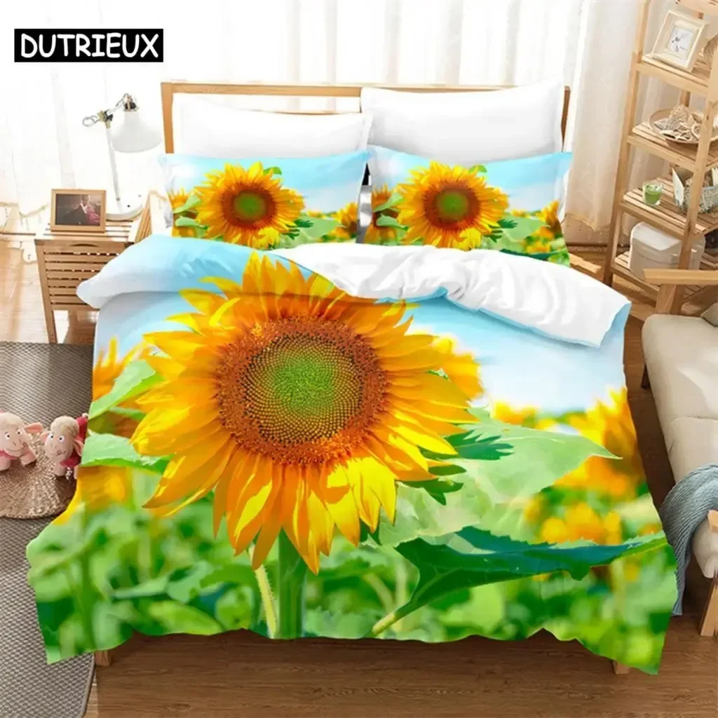 

New 3D Print Sunflower Queen Bedding Set Single Twin Double Queen King Cal King Size Bed Linen Set