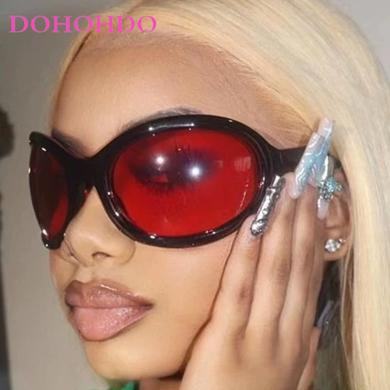 

Luxury Y2K Punk Women Sunglasses Trendy Brand Design Big Frame Men Sunglass Outdoor Sports Windproof Goggles Female Lentes UV400