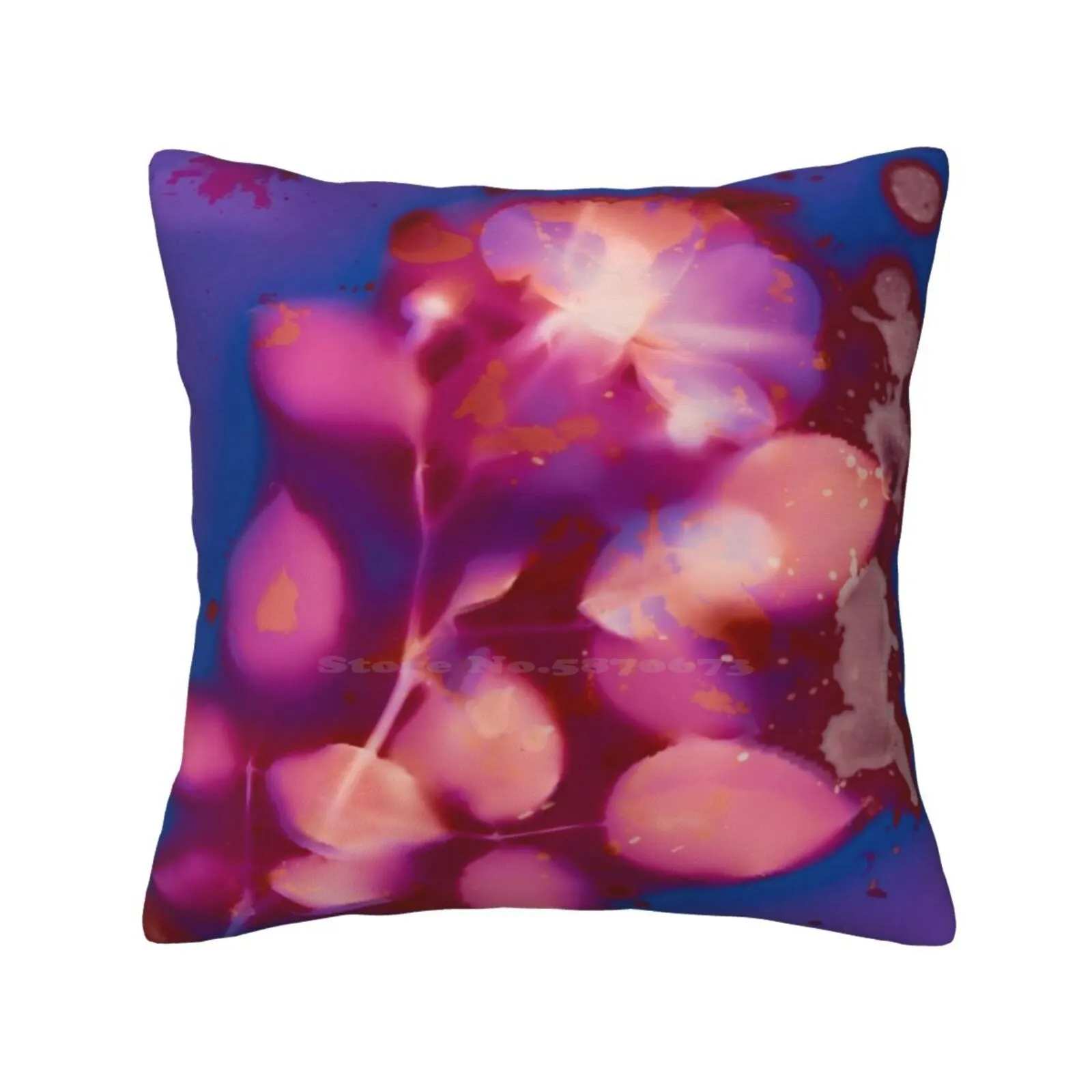 Rose Lumen Fashion Sofa Throw Pillow Cover Pillowcase Lumen Cameraless Photography Rose Flowers Leaves Abstract Floral Photogram