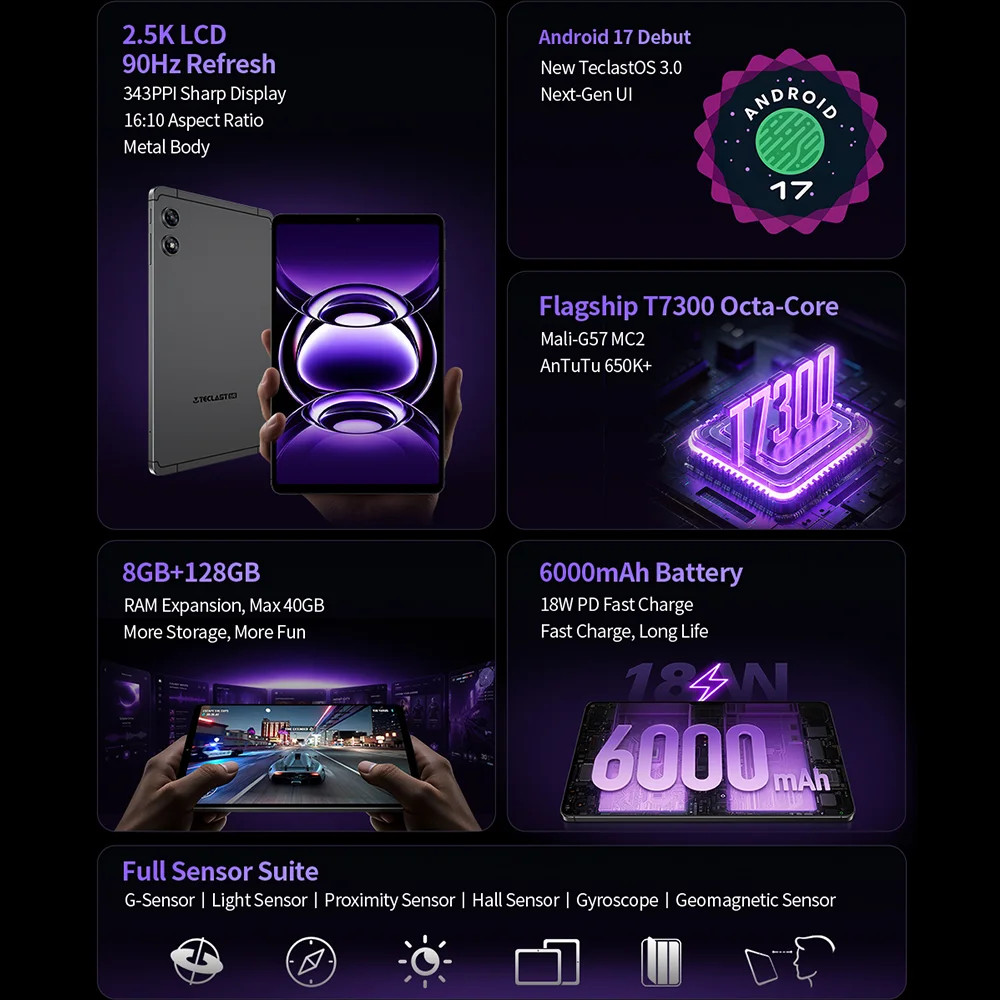 Teclast T60 Mini Android 17 Tablet 8.8