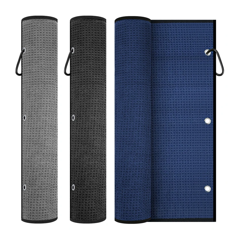 Microfiber Golf Towel Portable Waffle Pattern Golf Cleaning Towels Quickly Remove Sand Mud Dirt Sweat Sports Gym Sweat Towels