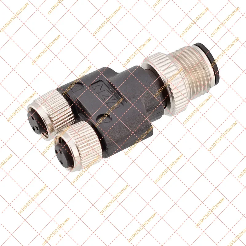 M12 Male 4 Pin to Dual M8 Female 3 Pin Y Adapter Industrial Ethernet Waterproof Connector Sensor Cable Splitter