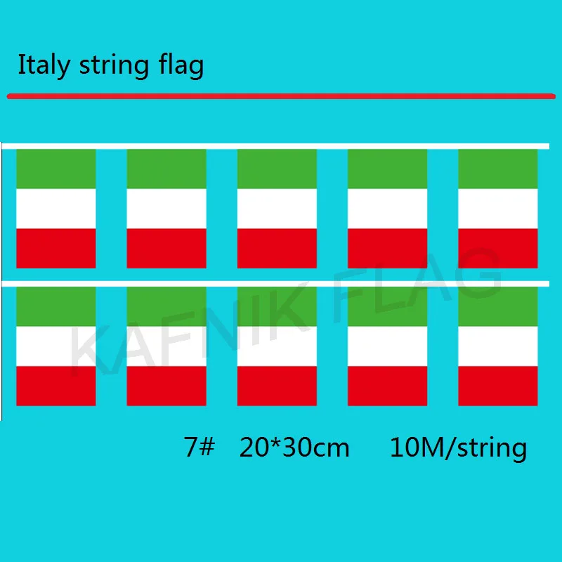 Kafnik Italy String Flag Home Decoration 5m 20 pcs 14x21cm Or 10m 30 Sides 20x30cm Multiple Colors Available
