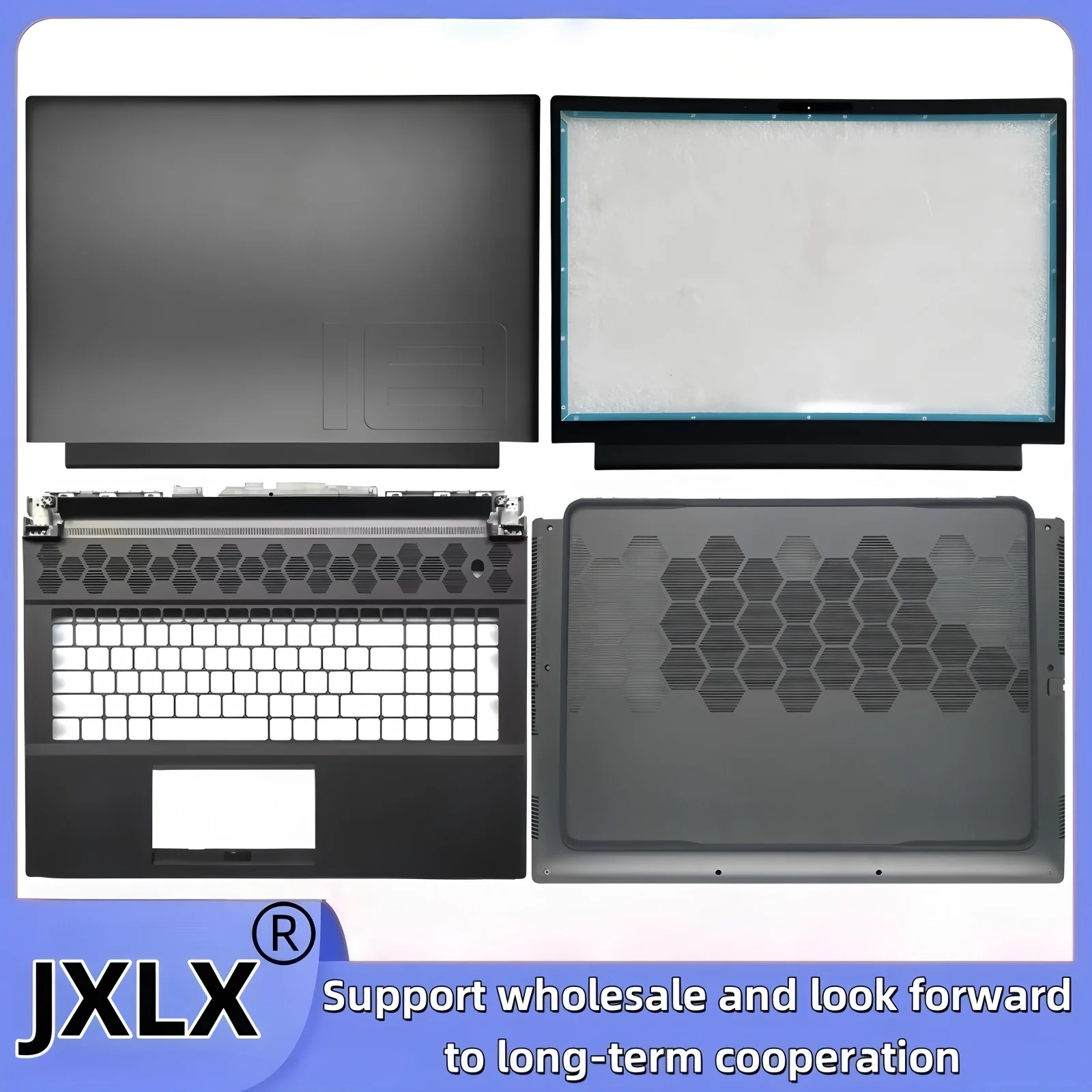 

JXLX ® Новинка для ноутбука Dell Alien M18 R1, задняя крышка ЖК-дисплея, верхний корпус/рамка ЖК-дисплея, передняя панель ЖК-дисплея/крышка подставки для рук/нижняя базовая крышка