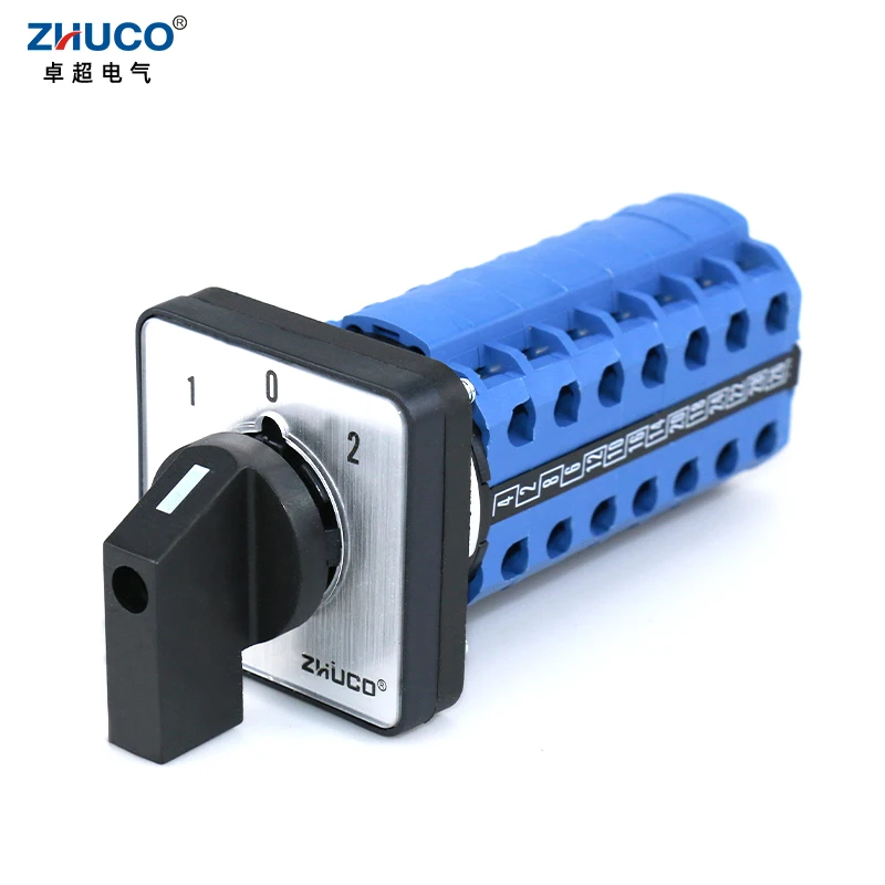 

ZHUCO SZW26/LW26-20 7 Phase 28 Terminals 3 Position 20A 660V 64X64 48X48 mm Panel Mount Electric Changeover Selector Cam Switch