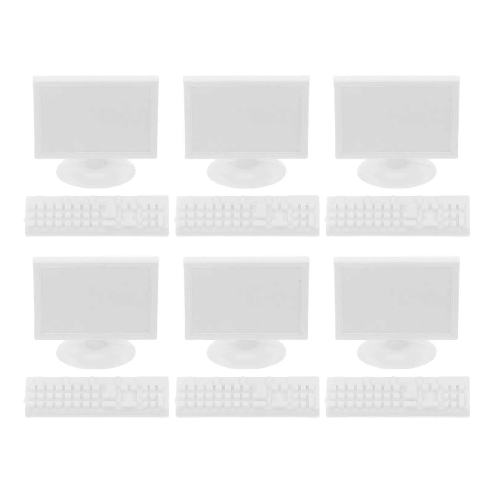 6Sets Miniature House Accessories Desktop Computer Keyboard Versatile Style Dollhouse Supplies Dollhouse Miniature Accessories