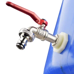 Rain Barrel Water Tank Tap Adapter 16mm Nipple Faucet Outdoor Rainwater Collection Bucketr Alloy/Brass Tank Valve Fitting
