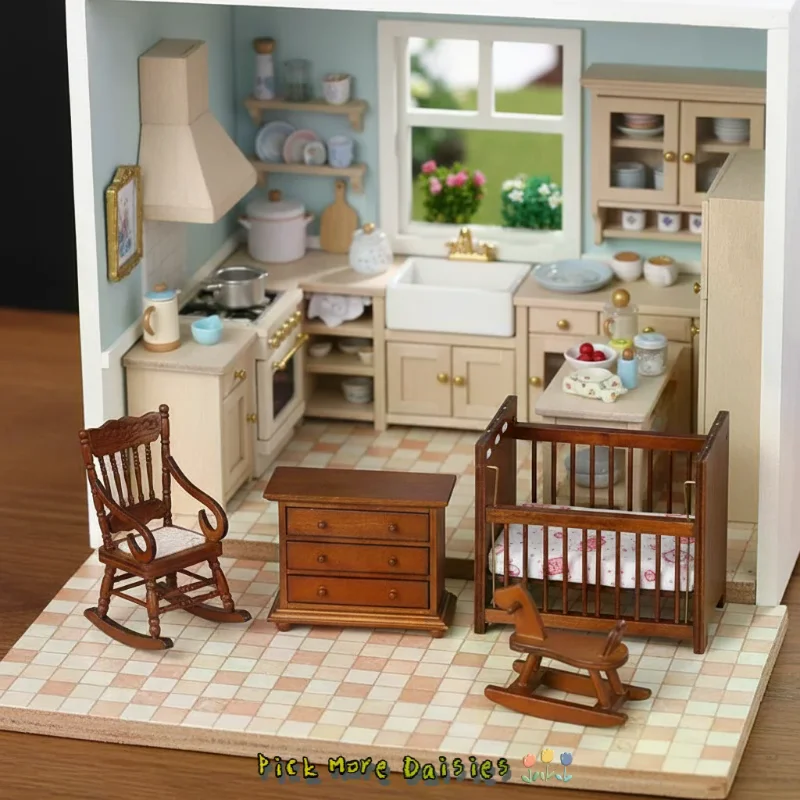 

1 комплект, миниатюрная европейская мебель для спальни, 1:12, кукольный домик, кухонная сцена, кухонный стол, раковина, модель шкафа, игрушки, аксессуары для кукол