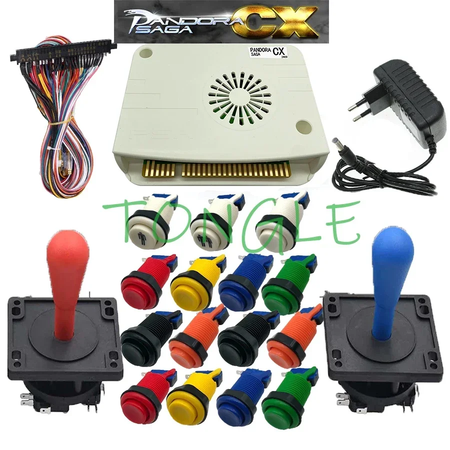 Arcade Jamma Game HAPP DIY Kit with New 3D Pandora Saga CX 2800 In 1 Button Joystick 3P 4P Family Console Save Game High Score