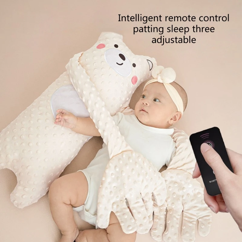 Remote Control Electric Baby Sleep Toy 68cm Cartoon Bear Shaped Plush Soothing Dolls Automatic Tapping Comfort Pillow for Infant