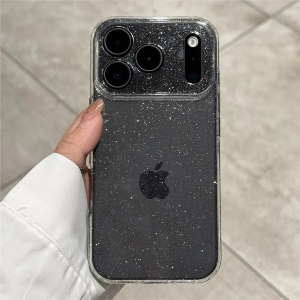 Coque de téléphone transparente en Silicone, étui de luxe à paillettes scintillantes pour iPhone 17 Air 16 15 14 Plus 13 12 17 Pro Max 17Pro, housse transparente en TPU souple