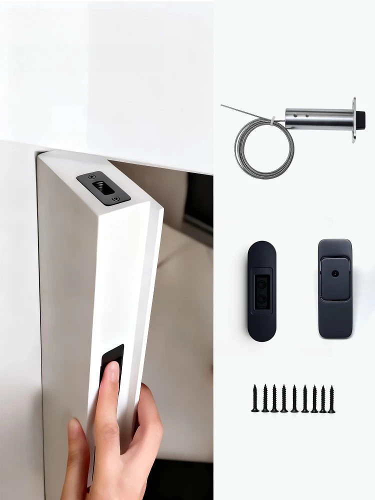 Home Invisible Magnetic Door Latch Double Open Children's Room Bedroom Silent Automatic Door Latch Folding Door Zinc Alloy Mater
