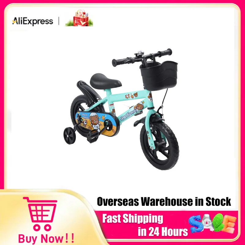 12 Inch Kids Bike Stable Riding High Carbon Steel Frame Baby Bicycle with