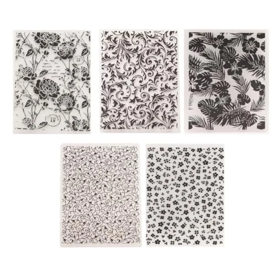 

5Pcs Plastic Embossing Folders for Card Making Embossing Machine Template Mold Paper Card Embossing Stencil Flower Leaf Embossi