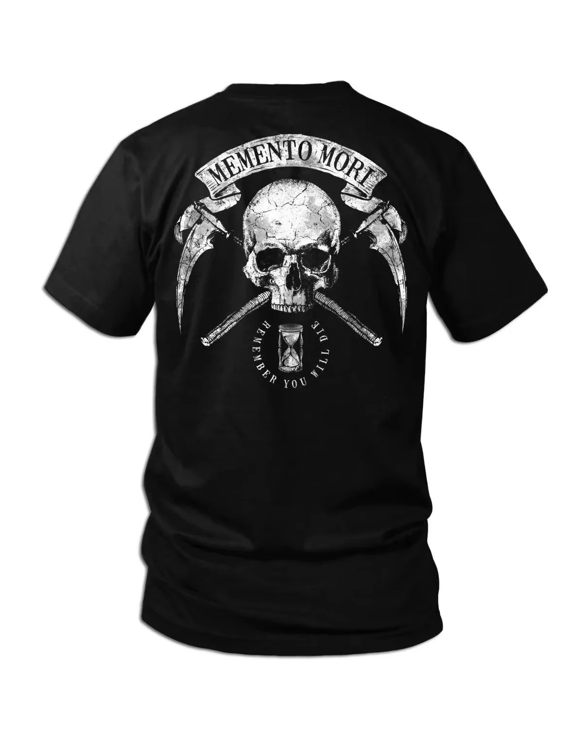 2026 New Vintage Retro Memento Mori Print Short Sleeve Streetwear Men's T Shirt Top view 3