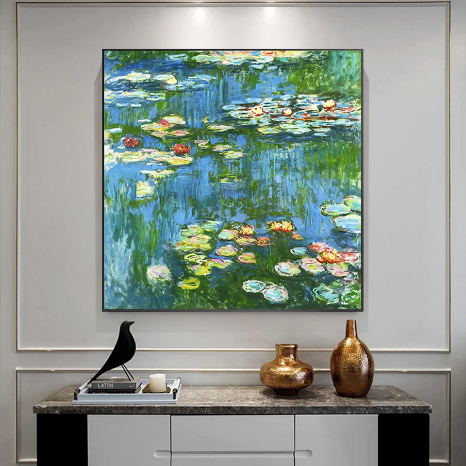 Famous Water Lilies By Claude Monet Diy Diamond Painting Diamond Mosaic Cross Stitch Kits Wall Art Pictures for Living Room