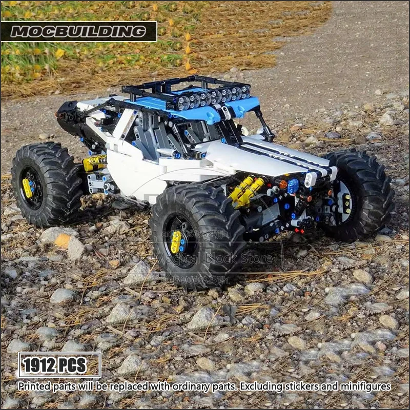 Modèle de voiture de ville de vitesse, blocs de construction MOC, briques technologiques à quatre roues motrices, véhicule tout-terrain RC modulaire, bricolage, jouets à assembler, cadeaux