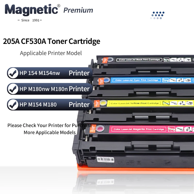 

For HP 205A Compatible Color Toner Cartridge For HP CF530A CF531A CF532A CF533A For HP LaserJet Pro M154nw M180nw M180n Printer