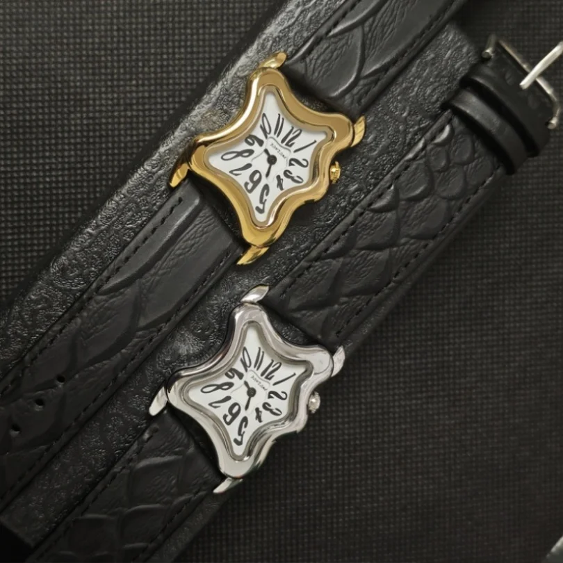 Retro Watch with Twisted Butterfly Y2K Silver Watch Women's Leather Strap Trendy Niche Design Jewelry Gifts Women's Quartz Watch