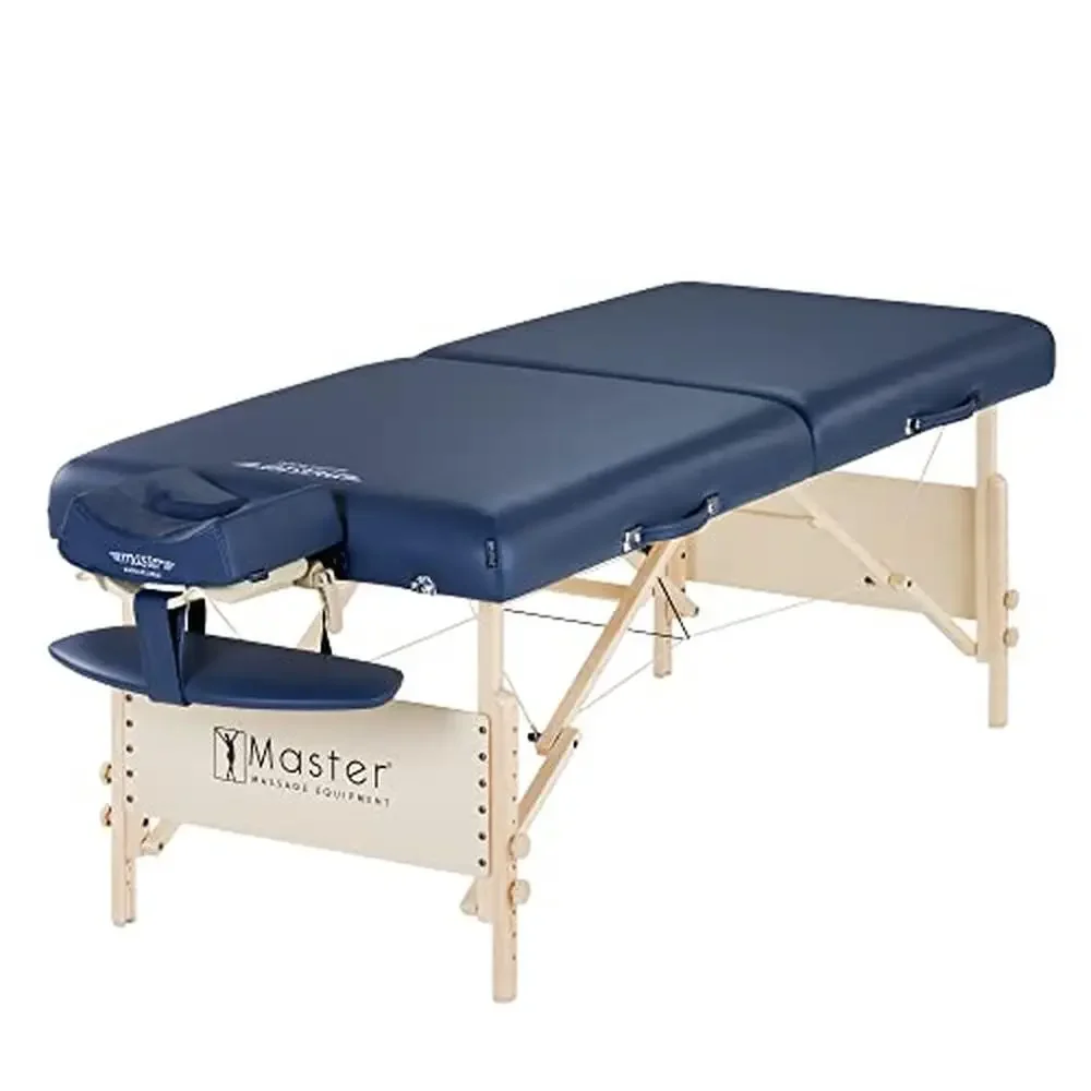 

Portable Massage Table Lightweight Design Adjustable Height 750lbs Capacity 3-Inch Foam Luxury Comfort European Beech Wood PU