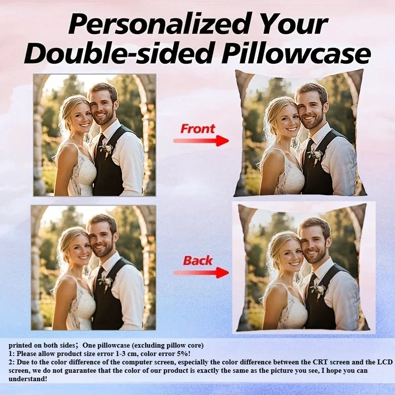 1/2/4Pcs Customizable Photo Album Decorative Pillowcases, Suitable for Father's Day, Mother's Day, Halloween, Christmas, Christmas Eve, Valentine's Day, Birthdays, Personalized Anniversaries, Memorial Day, Thanksgiving, Easter, April Fool's Day