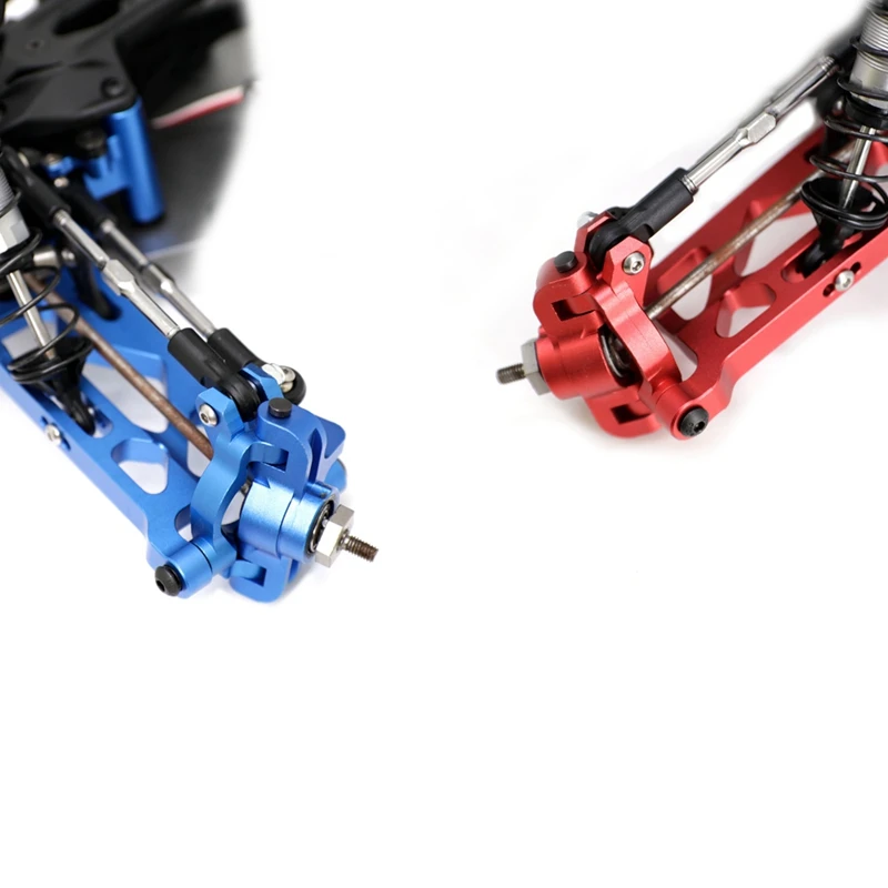 สวิงอาร์มมอเตอร์ไซค์ปีกนกด้านหน้าทำจากโลหะ2ชิ้นสำหรับ losi lasernut U4 4WD 1/10 mobil RC อุปกรณ์เสริมชิ้นส่วนอัพเกรด