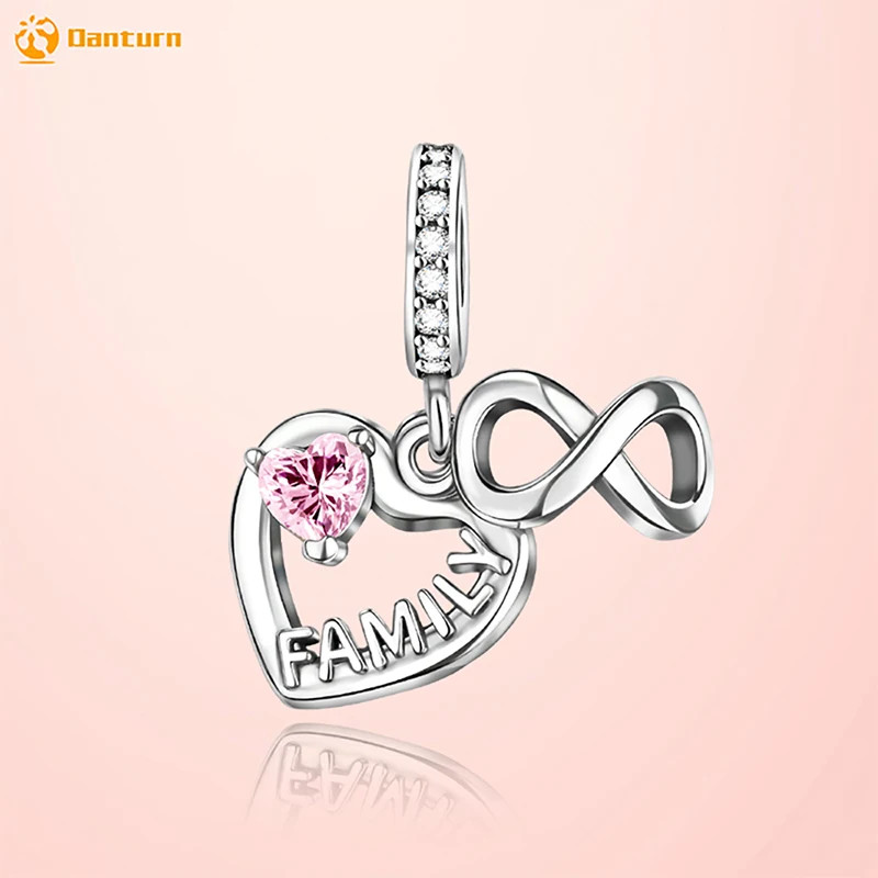 

Danturn 925 Sterling Silver Original Beads Family Dangle Charm fit Snake Chain Bracelet Fashion Women Jewelry Making
