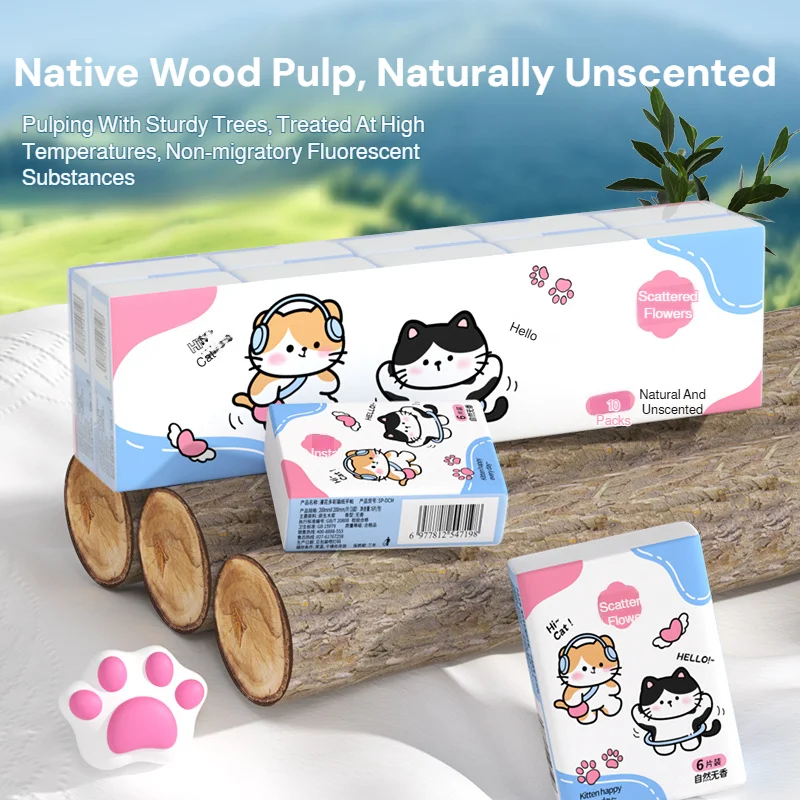 

10 Packs Mini Pocket Tissues for Convenient Portability Unscented Handkerchief Tissues Small Packs for Trval, Daily Outings