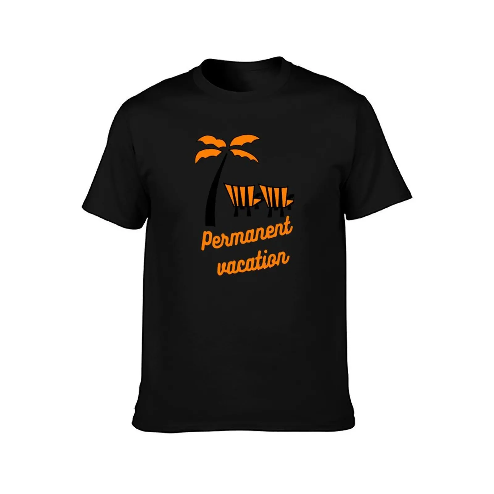 Permanent Vacation T-Shirt, Summer Casual Cotton Tee, Oversized Streetwear Tops, Vintage Graphic Print, Loose Fit Short Sleeve