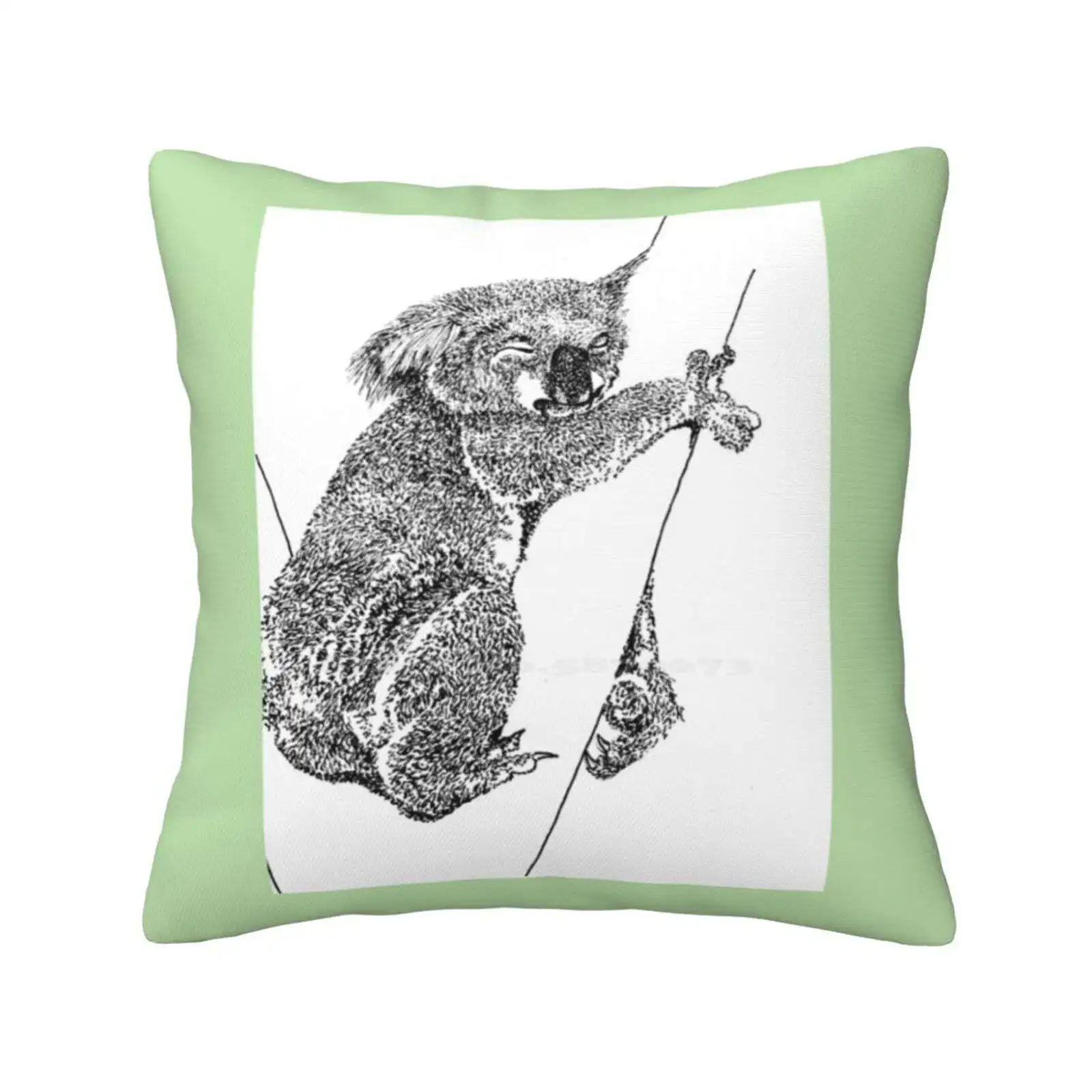 Koala Nap Time Home Sofa Car Cushion Cover Pillowcase Koala Nap Time Lana Faris Draba Design Pen And Ink Black And White