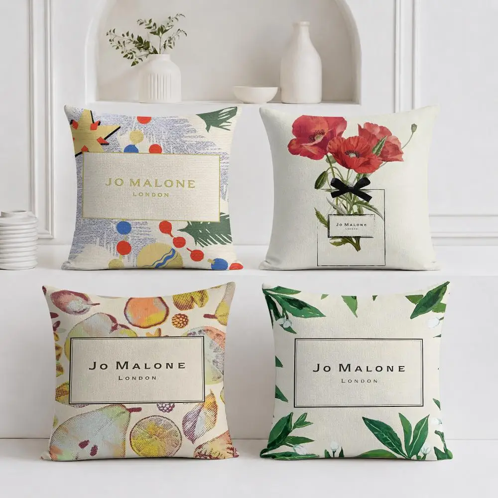 J-Jo M-Malone London Cushion Cover Plush Fabric Soft Double-Sided Printed Sofa Warm Winter Home Gift Pillow Cover