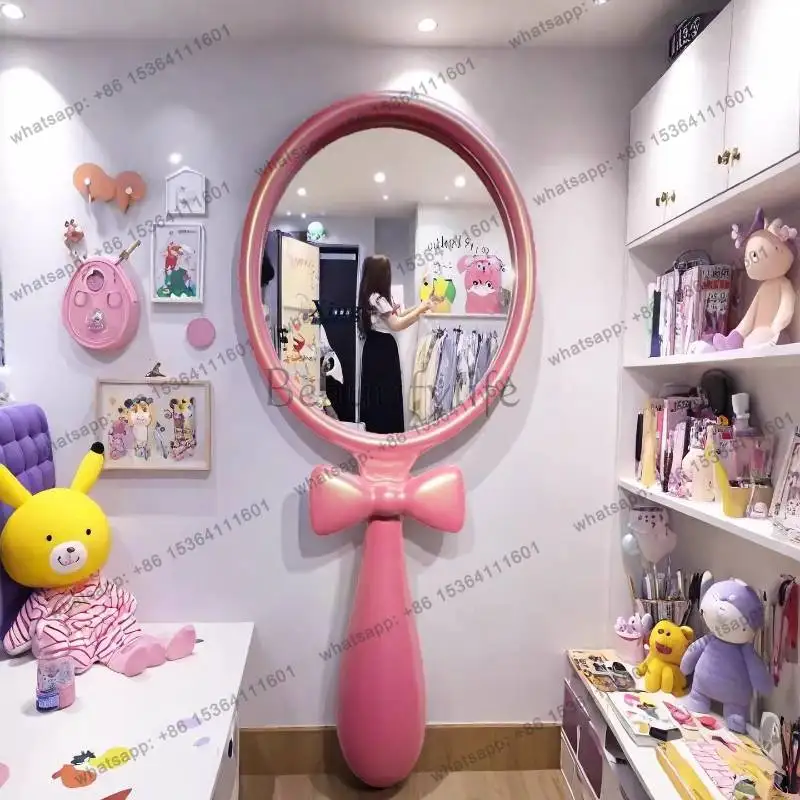 Big Standing Floor Decorative Mirrors Cute Oval Princess Design Mirrors Full Body Living Room Espejos De Piso Home Decorations