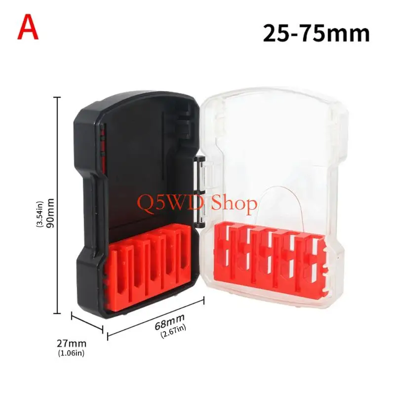 Q5WD Plastic Drill Bit Storage Case Box With Removable Inserts Lightweight Tool Nonslip Bottom For Workshop Garage