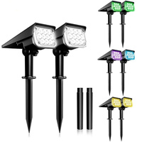 New 2 In 1 Solar Garden Light Adjustable Outdoor Wall Lamps Waterproof Super Bright Spotlights RGB Solar Landscape Lawn Lamps