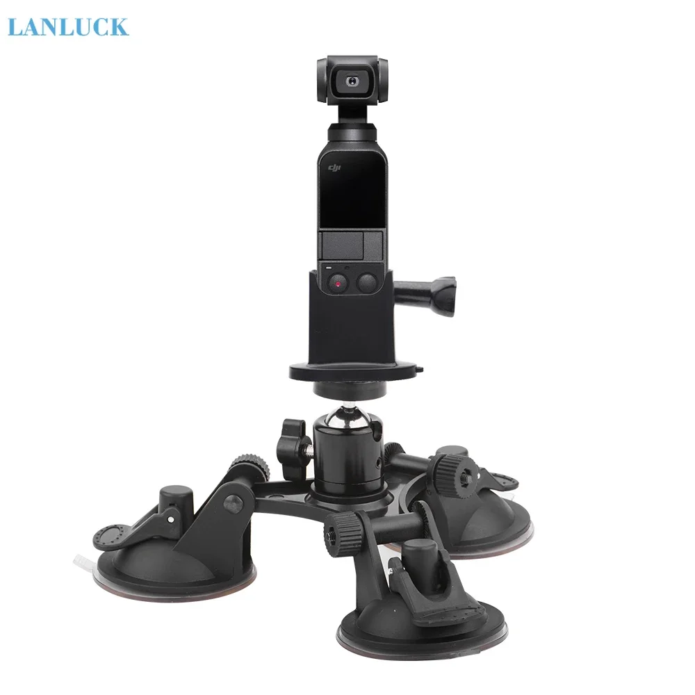 Car Holder For DJI Osmo Pocket Suction Cup Mount Camera Stabilizer Accessory with Aluminium Expansion Module Adapter Converter