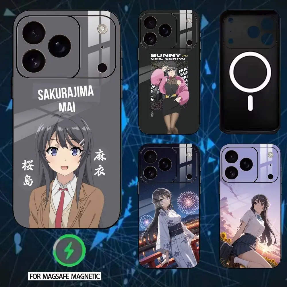 

Senior S-Sakurajima Mai Phone Case For iPhone 17 16 15 14 13 12 Pro Max Plus for Mirror Wireless Magnetic Cover