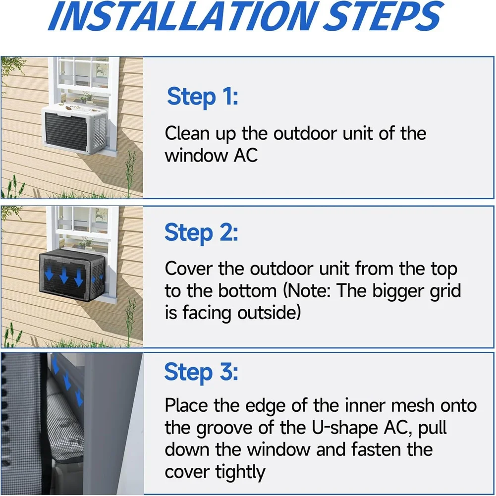 U Shape Air Conditioner Cover Outdoor Unit Protector DustMesh For Snow For Midea Split System Accessories