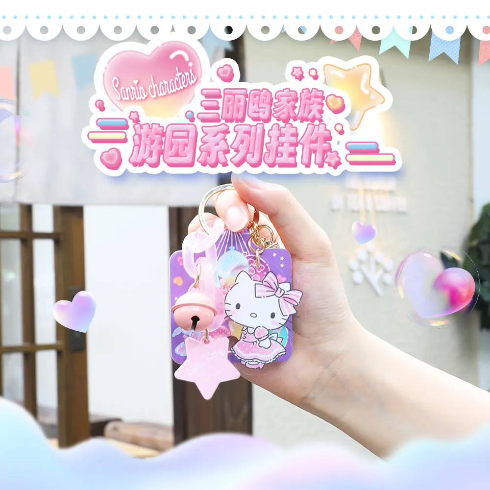 Sanrio Cartoon Dier Kuromi Hello Kitty Cinnamoroll Melodie Hanger Sleutelhanger Sleutelhanger Actiefiguren Collectie Model Speelgoed Geschenken