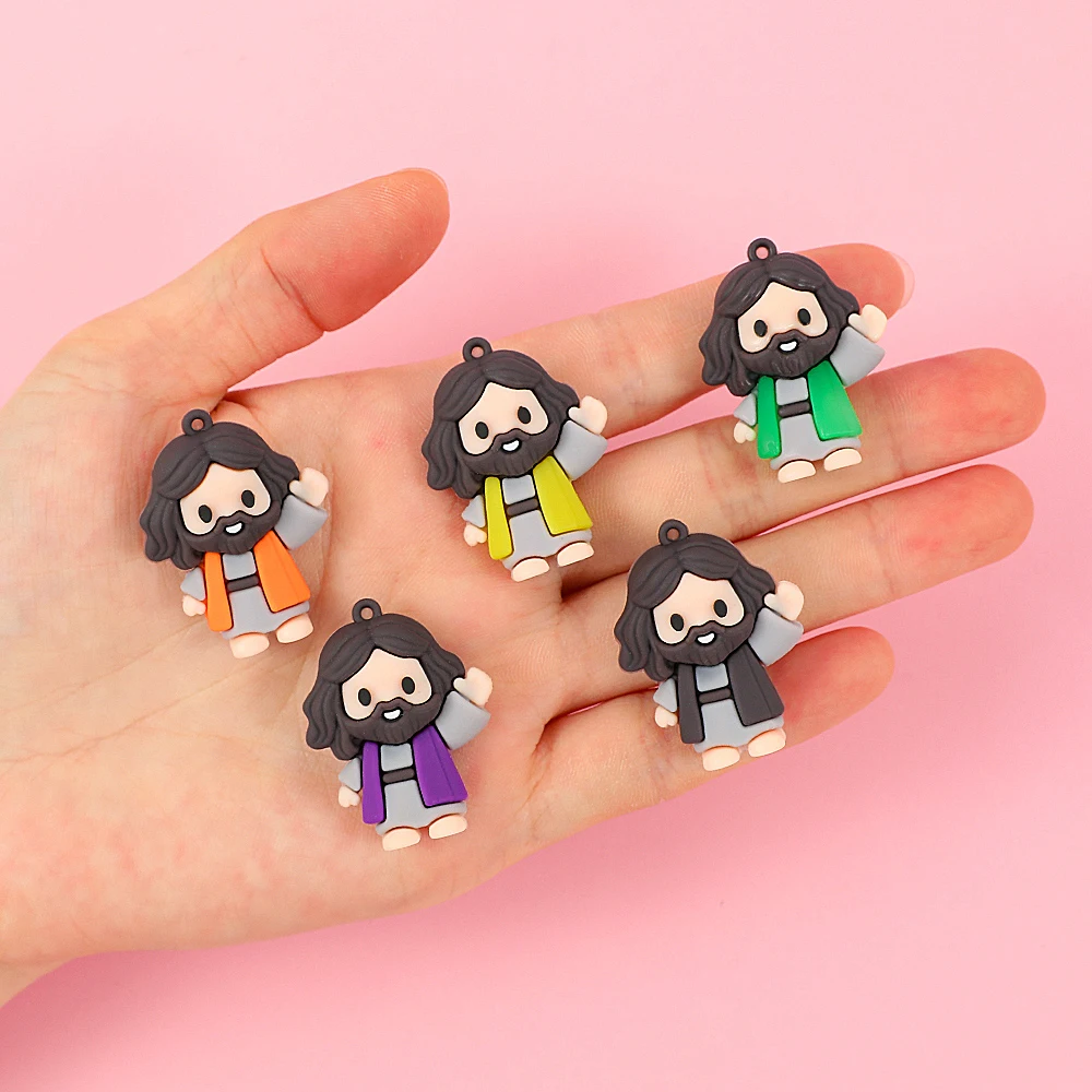 25 قطعة تمثال يسوع الصغير عيد الفصح الديكور يسوع اللعب الشكل المسيح المخلص الديني يسوع دمية عيد الفصح المنتج (6 ألوان مجموعة مختلطة)