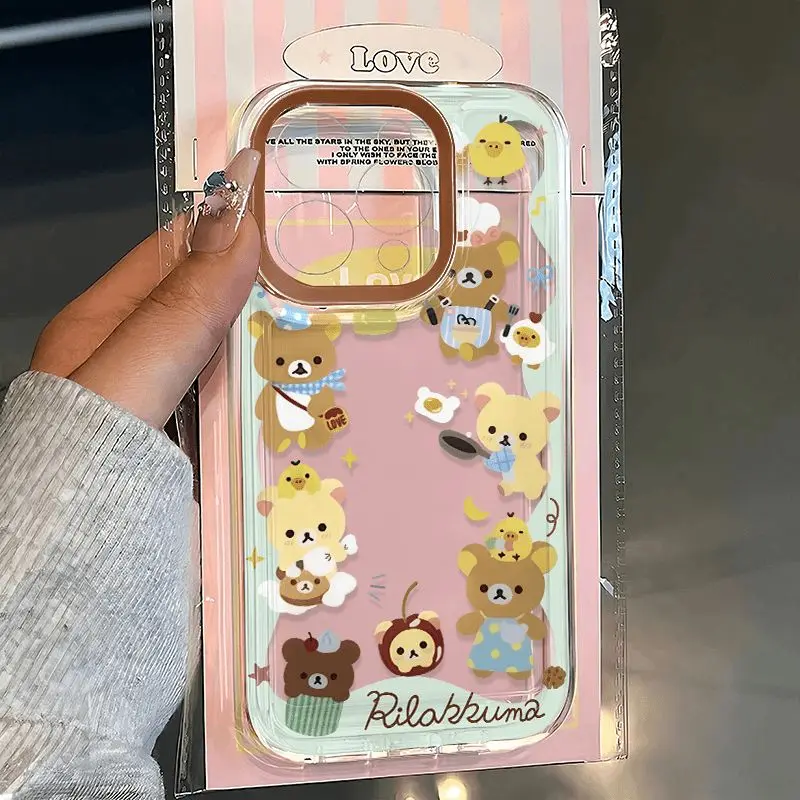 Lovely Bears Hot R-Rilakkumas Phone Case For Oppo Realme C63 C53 10 9 C30 Reno12 Reno11 Reno10 8 Reno7 Reno6 5G Clear TPU Cover