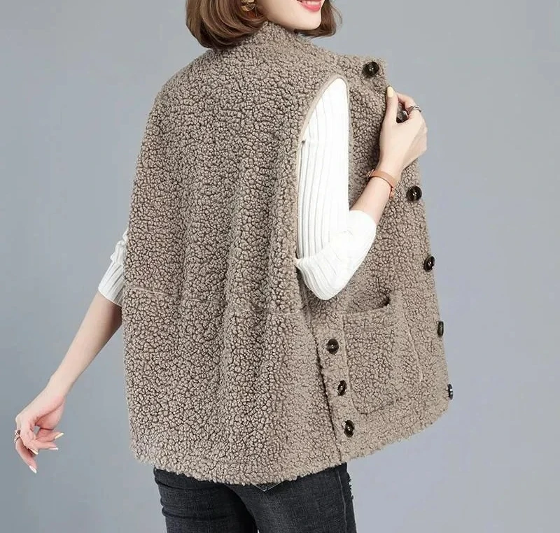 

Fleece Coat For Women's Vest New Autumn Sleeveless Vests For Women Jacket Fashion Faux Casual Waistcoat Female