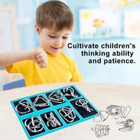 8 Pcs Montessori Series Metal Educational Toys Intelligence Interactive Game Unlock Widgets Kids Stress Relief Unique Toy