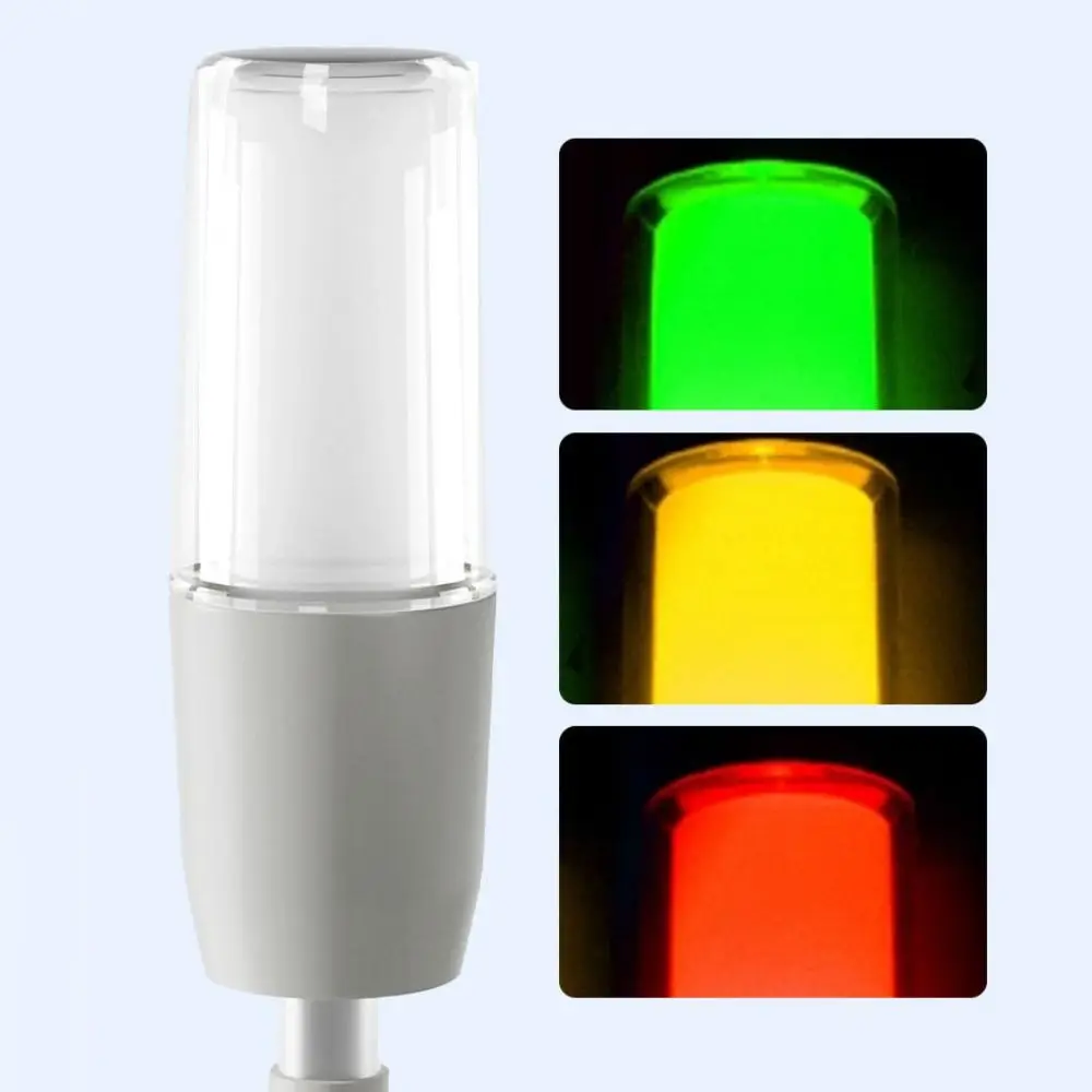 Three-Color LED Signal Indicator Lamp DC12V/24V/AC220V with Buzzer Alarm Smart Warning Light Steady Flashing Alarm Lamp