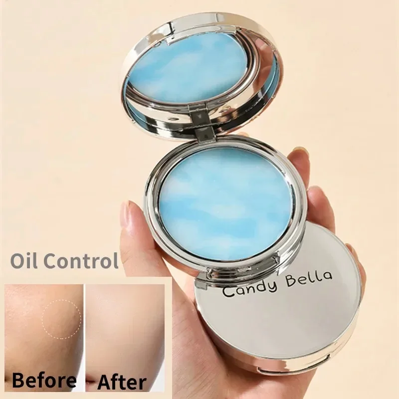 Blue Sky Oil Control Long-lasting Powder Powder with Puff for Makeup Setting Waterproof Wet and Dry Facial Foundation Cosmetics