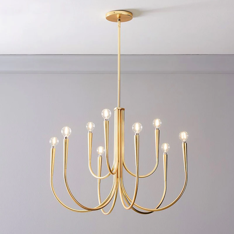 Lampadario a soffitto di design nordico in oro per soggiorno, tavolo centrale, camera da letto, soffitta, lampade a sospensione, decorazioni per la