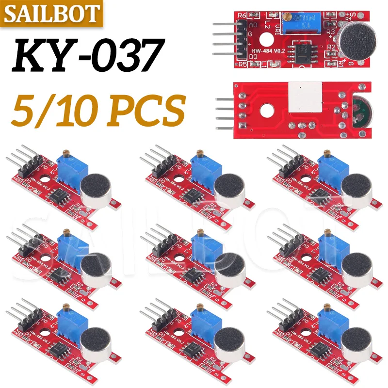 1/5/10 قطعة KY-037 حساسية عالية الصوت ميكروفون الاستشعار وحدة الكشف ل AVR الموافقة المسبقة عن علم KY037