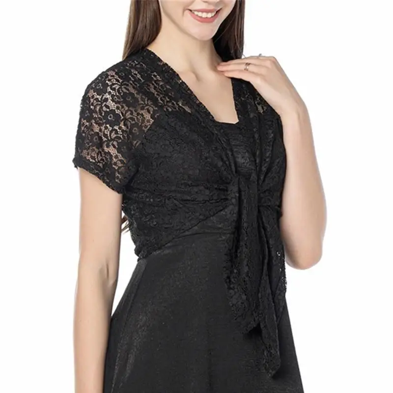 39BD Sonnenschutzschal, Blumenschal für Damen, atmungsaktiver Schal, eleganter Schal für Hochzeiten und Partys – Detail 4